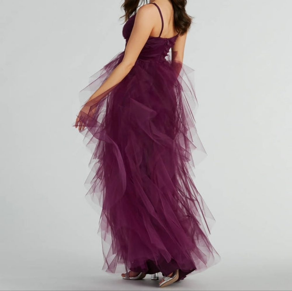 Windsor Hadley V-Neck Ruffled A-Line Tulle Formal Dress - Picture 11 of 11